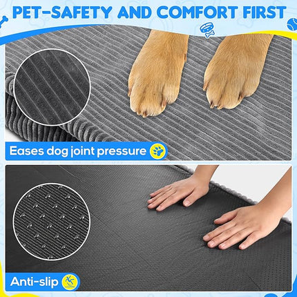 Loiion Dog Car Bed, Non-Slip Backseat Extender Pet Mat, Removable Washable Dog Bed for SUVs, Sedans & Trucks, Anti-Slip Travel Mat for Dogs, Easy Clean & Scratch-Proof & Comfort(Dark Gray, 50"x24.6")