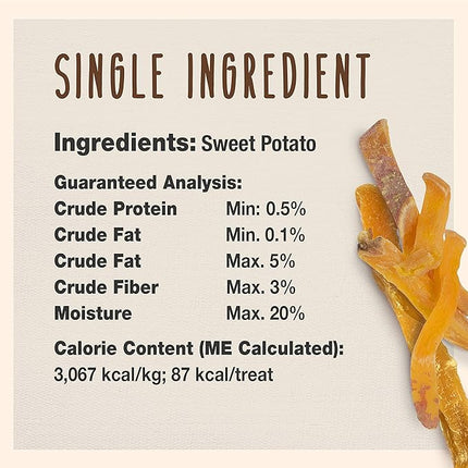 Cadet Gourmet Sweet Potato Steak Fries, Healthy Natural Chewy Dog Treats, Single-Ingredient, for Small & Large Dogs, 1 Pound