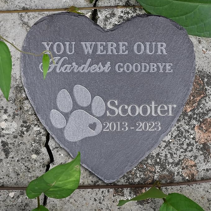 Pet Memorial Stones, Gifts Personalized, Loss of Dog Sympathy Gifts, Bereavement for Pet, Grave Headstone, - Design D, 6''x6''/15x15cm