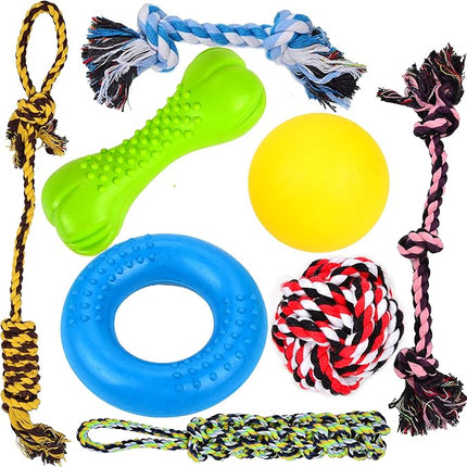 Youngever 8 Durable Dog Chew Toys, Puppy Toys, Dog Rope Toys Value Pack, Puppy Teething Toys for Small and Medium Dogs