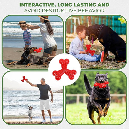 SPOT Play Strong Trident Bone - Durable TPR Long Lasting Dog Chew for Aggressive Chewers, Hole for Treats, Virtually Indestructible Toy for Large Dogs & Puppies up to 90lbs - 6 inch