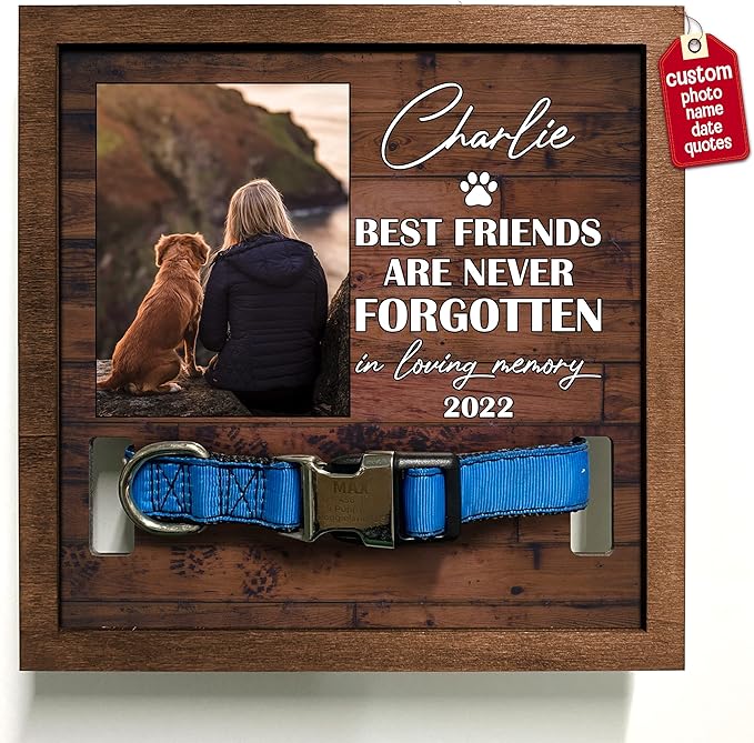 Customized Pet Sympathy Gifts Picture Frame Losing A Dog Home Decor Personalized Pet Memorial Frame Pet Loss Sign Natural Wood Bereavement Gifts for Him or Her Sentimental Quote Keepsake
