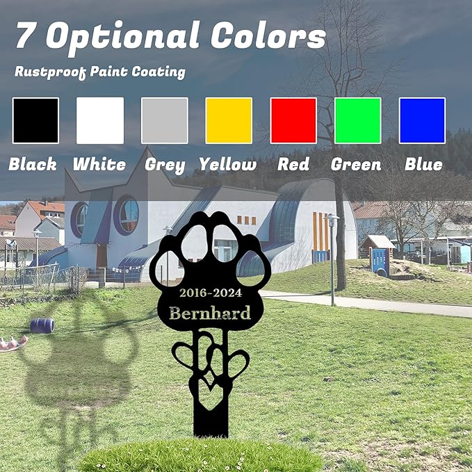 Custom Pet Name Memorial Grave Stake Marker, Custom Pet Garden Metal Stake, Pet Memorial Metal Sign, Personalized Pet Memorial Stake, Outdoor Pet Garden Decor