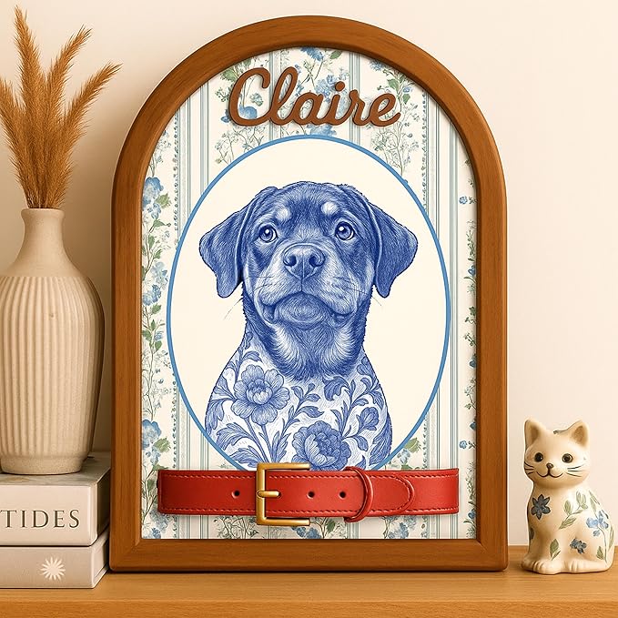 Nazenti Personalized Dog Memorial Gifts, Loss of Dog Sympathy Gift, Custom Pet Memorial Frame with Photo and Name, Personalized Bereavement Keepsake Gifts for Pet Owner, Memory Frame for Cat Lovers