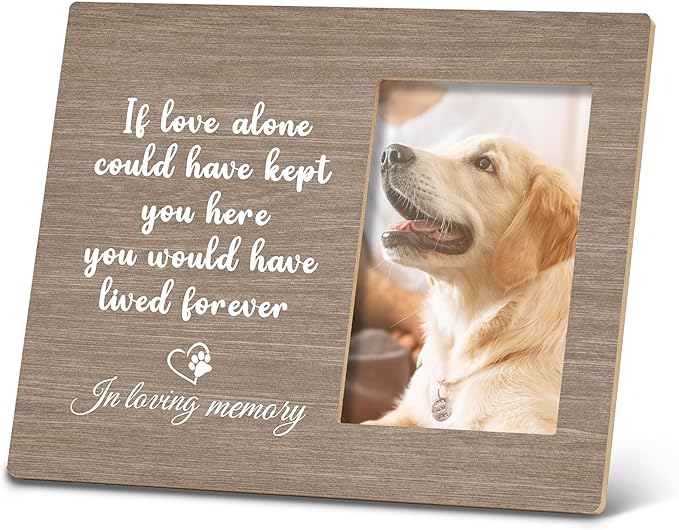 SRADMO Dog Memorial Picture Frame,Dog Frames For Pictures Memorial, Pet Dog Cat Memorial Photo Picture Frame 10×8,Dog Picture Frames For Dogs That Passed,Passed Away Dog Memorial Gifts (Wooden)