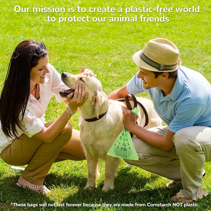 Tear-Free Biodegradable Poop Bags for Dogs,120 Compostable Dog Waste Bags Rolls,Eco-Friendly,Extra Thick,Leakproof,Unscented,Plant-based,ASTM D6400 & EN 13432 Compliant,Light Green