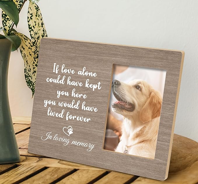SRADMO Dog Memorial Picture Frame,Dog Frames For Pictures Memorial, Pet Dog Cat Memorial Photo Picture Frame 10×8,Dog Picture Frames For Dogs That Passed,Passed Away Dog Memorial Gifts (Wooden)