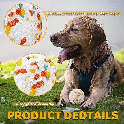 Dog Balls, Indestructible Dog Toy Ball for Aggressive Chewers, Durable High Elasticity Interactive Ball for Training Dog Catch and Fetch, Large Medium Small Dog and Puppies(3in, 1pcs)