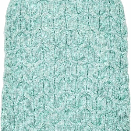 Blueberry Pet 2023 New Classic Fuzzy Textured Knit Pullover Crew-Neck Dog Sweater in Heathered Jade, Back Length 22", Pack of 1 Clothes for Dogs
