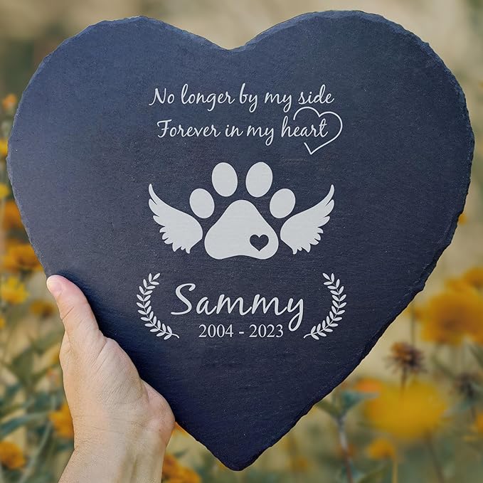 Dog Memorial Gifts for Loss of Dog, Cemetery Decorations for Grave, Pet Loss Sympathy Gift, Personalized Remembrance Garden Stone, Cat Lovers Heaven Grave Markers Bereavement Headstone (A03H)