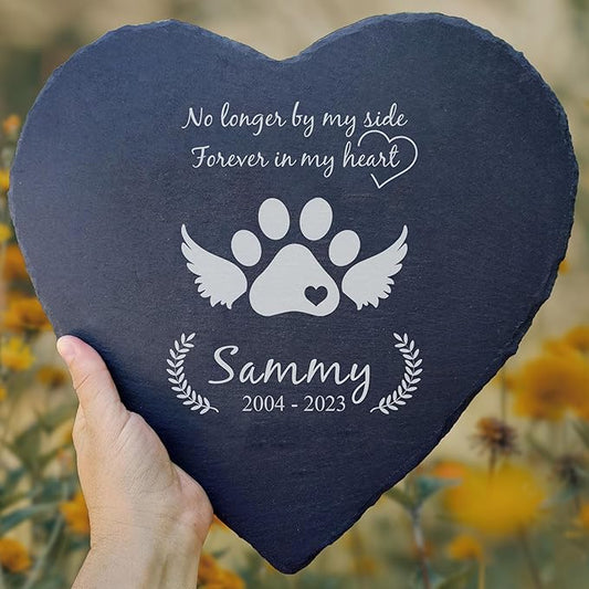 Dog Memorial Gifts for Loss of Dog, Cemetery Decorations for Grave, Pet Loss Sympathy Gift, Personalized Remembrance Garden Stone, Cat Lovers Heaven Grave Markers Bereavement Headstone (A03H)