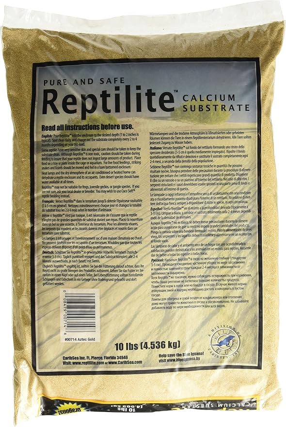 Carib Sea SCS00714 4-Pack Reptiles Calcium Substrate Sand, 10-Pound, Aztec Gold