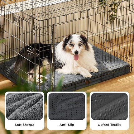 Bedsure XL Dog Bed for Crate - Large Orthopedic Flat Pet Beds with Removable Washable Cover, Egg Crate Foam Crate Mat, Suitable for Pet Up to 90 lbs