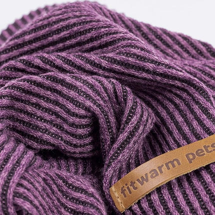 Fitwarm Mock Neck Knitted Dog Pajamas, Warm Winter Clothes for Small Dogs Boy Girl, Pet Onesie, Purple, XXL