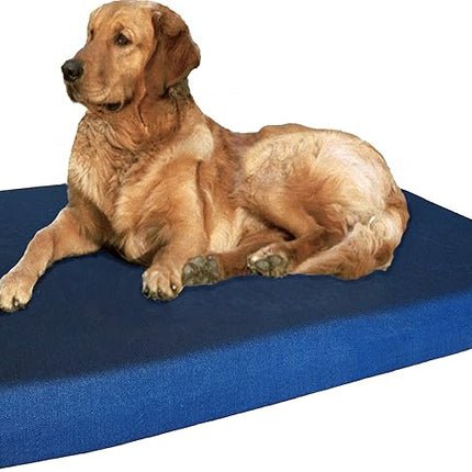 Dogbed4less Orthopedic Dog Bed with Memory Foam for Medium Large Pet, Waterproof Liner, Durable Denim Blue Cover, 41X27X4 Inch (Fit into 42X28 Crate)