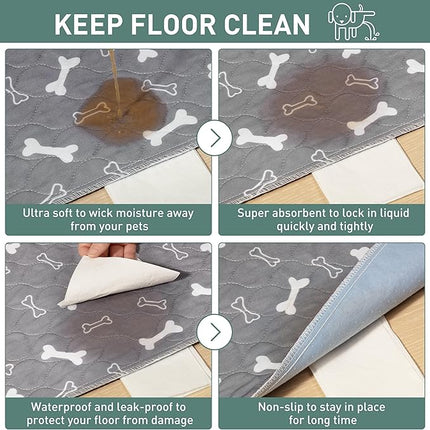 Eterish Reusable Washable Pee Pads for Dogs Extra Large 54'' x 54'' 2 Pack, Absorbent Pet Puppy Dog Training Pads Non-Slip, Waterproof Whelping Potty Pads for Dogs Leak-Proof