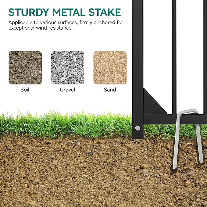 YITAHOME Outdoor Dog Enclosure with Rotating Feeder Bowls, 4'L x 4'W x 5'H Outside Dog Kennel with Roof, Heavy Duty Dog Cage for Small Medium Dogs