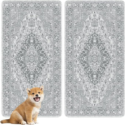 nunubaby 4PACK Washable Pee Pads for Dogs, Stylish, Non-Slip and Leak-Proof Pee Pads. Reusable Potty Pads for Dogs for Crates and Floors.(Gray/Geo, 24" x48" )