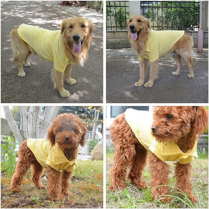 lovelonglong Basic Dog Polo Shirts Premium Cotton, Polo T-Shirts for Large Medium Small Dogs with a Two-Button Collar Blank Color Yellow L