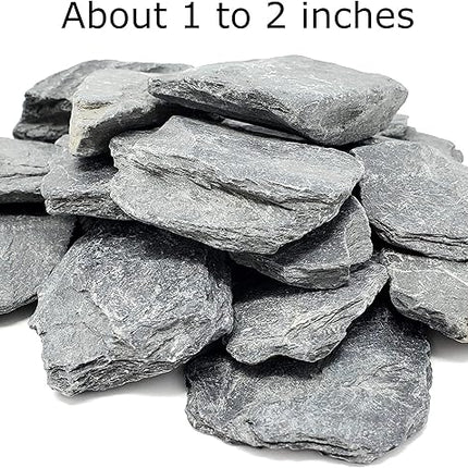 Capcouriers Small Slate Stones (Slate Stones 2 LBS) - Natural Slate Rocks - Range from 1 to 2 inches (Stones are Dusty)