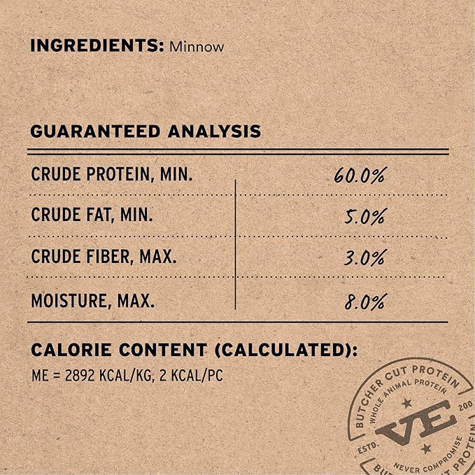 Vital Essentials Minnows Dog Treats, 2.5 oz | Freeze-Dried Raw | Single Ingredient | Premium Quality High Protein Training Treats | Grain Free, Gluten Free, Filler Free