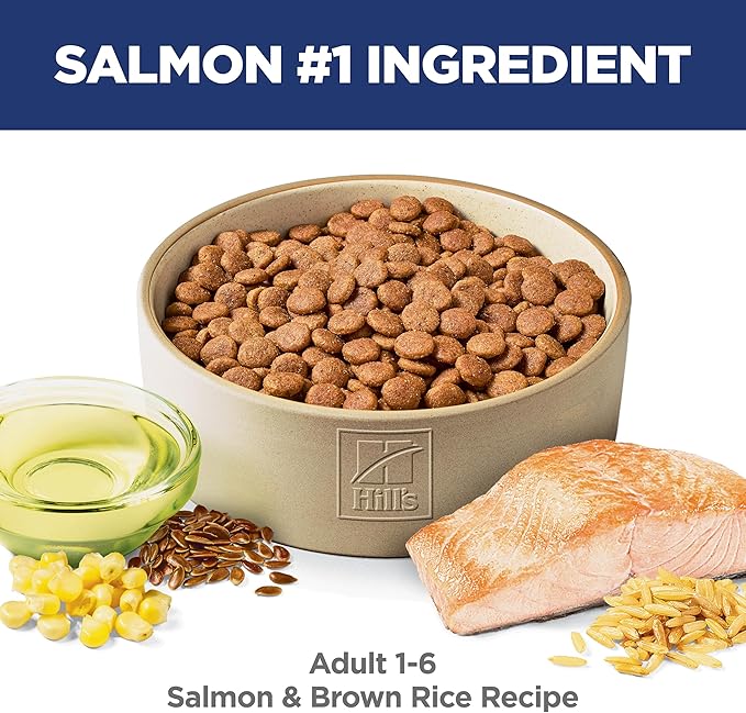 Hill's Science Diet Adult 1-6, Adult 1-6 Premium Nutrition, Dry Dog Food, Salmon & Brown Rice, 4.5 lb Bag