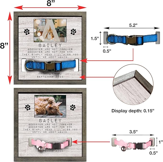 Customized Dog Picture Frames Pet Memorial Gifts Loss Dog Cat Grieving Picture Frame Pet Remembrance Heartfelt Sentimental Quote Memorial Plaques Christmas Plaque Birthday
