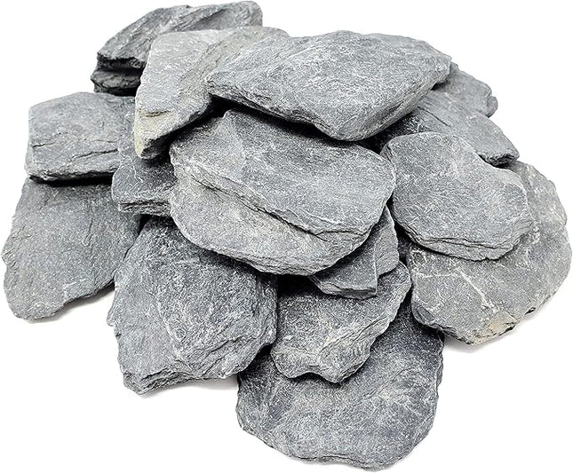Capcouriers Small Slate Stones (Slate Stones 2 LBS) - Natural Slate Rocks - Range from 1 to 2 inches (Stones are Dusty)