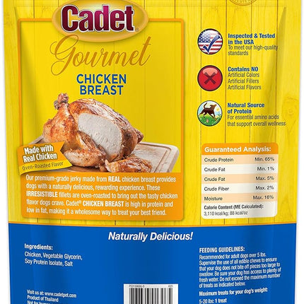 Cadet Gourmet Chicken Breast Dog Treats - Healthy & Natural Chicken Dog Training Treats for Small & Large Dogs - Inspected & Tested in USA (14 oz.)