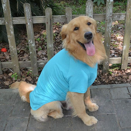 Lovelonglong 2019 Pet Clothing Dog Costumes Basic Blank T-Shirt Tee Shirts for Large Dogs Turquoise XXXXL