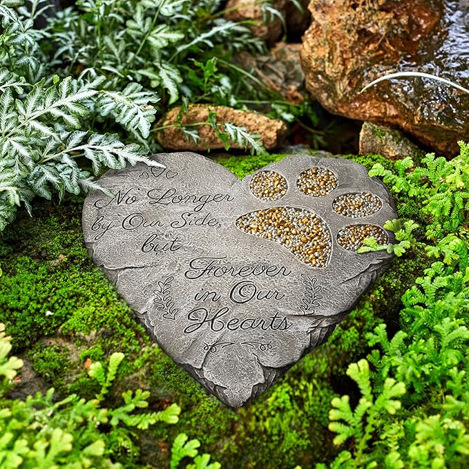 Dog Memorial Gifts for Loss of Dog Sympathy Gift - Rainbow Bridge Dog Memorial Stone for Remembrance Dog Passing Away Sympathy Gifts - Thoughtful Pet Loss Gifts - Gray