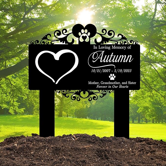 Custom Pet Grave Markers Dog | Heaven Custom Pet Headstones for Dogs | Best Memorial Gifts to Tribute Your Four-Legged Companions | Personalized Grave Marker for Angel Furry Friends