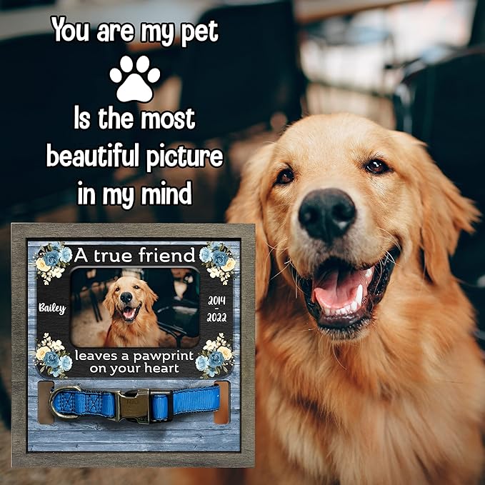 Dog Memorial Gifts Personalized Loss Of Pet Dog Memorial Picture Frame Pet Loss Gift Dog Personalized Custom Pet Memorial Cat Picture Collar Frames Memory Boxes For Keepsakes Death Remembrance
