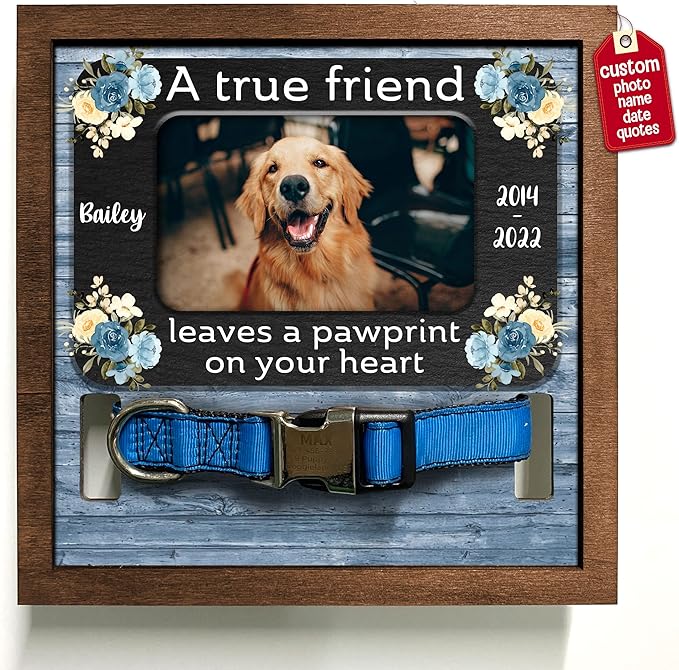 Dog Memorial Gifts Personalized Loss Of Pet Dog Memorial Picture Frame Pet Loss Gift Dog Personalized Custom Pet Memorial Cat Picture Collar Frames Memory Boxes For Keepsakes Death Remembrance
