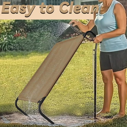 PHYEX Heavy Duty Steel-Framed Portable Elevated Pet Bed, Elevated Cooling Pet Cot, 43.5" L x 25.5" W x 7.8" H(M, Brown)