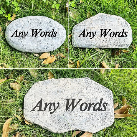 Zatanmulo Personalized Pet Memorial Stone, Garden Memorial Stone Personalized, Dog Headstone, Cat Tombstone, Memorial Plaque Outdoor, Garden Stepping Stone (Any Words)