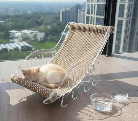 Cat bed for indoor cats cat scratcher bed adjustable acrylic pet bed and pet sofa with sisal - cute dinosaur shape for all small and medium-sized pets and small dog, pet furniture & pet hammock