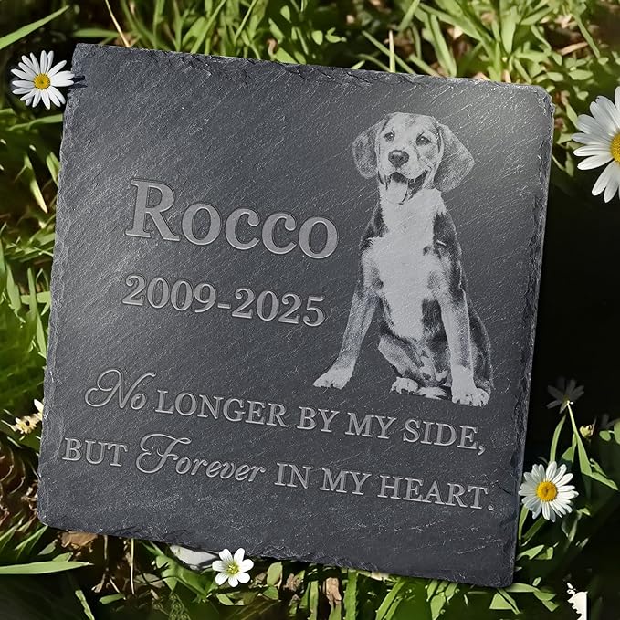 Pet Memorial Stone, Dog Memorial Stone, Dog Memorial Gifts for Loss of Dog, Pet Memorial Gifts, Loss of Pet Sympathy Gift, in Loving Memory Pet - No Longer by My Side - Square