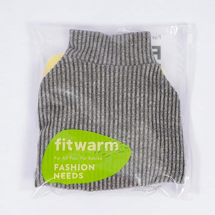Fitwarm Mock Neck Knitted Dog Pajamas, Warm Winter Clothes for Small Dogs Boy Girl, Pet Pjs, Grey, Small
