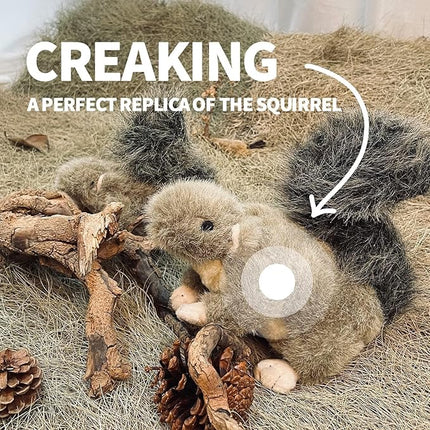 ALL FOR PAWS Interactive Dog Squirrel Plush Squeaky Toy - Perfect Puppy Enrichment Toy, Large
