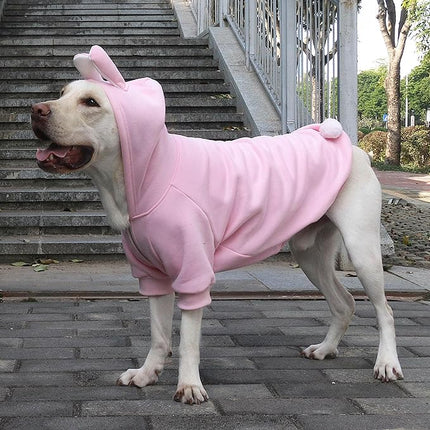 Large Dog Bunny Easter Halloween Costumes Hoodies Clothes for Pitbull Labrador, Pink, 3X-Large