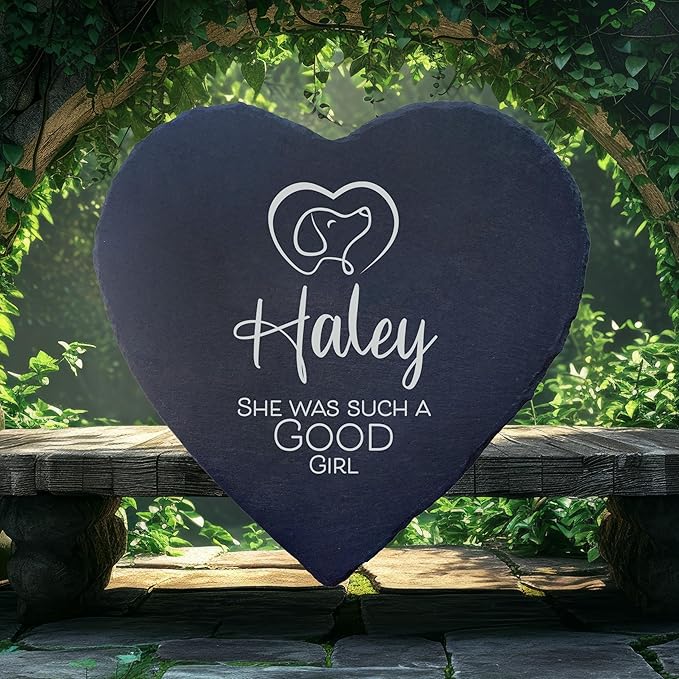 Dog Memorial Gifts for Loss of Dog, Cemetery Decorations for Grave, Pet Loss Sympathy Gift, Personalized Remembrance Garden Stone, Cat Lovers Heaven Grave Markers Bereavement Headstone (A11H)