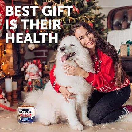 No Poo Chews for Dogs - Coprophagia Stool Eating Deterrent - Stop Eating Poop Treats with Probiotics, Digestive Enzymes, Pumpkin - Prevent Dog, Puppy from Eating Poop - Gut Health Support Supplement