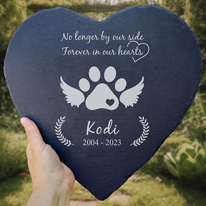 Dog Memorial Gifts for Loss of Dog, Cemetery Decorations for Grave, Pet Loss Sympathy Gift, Personalized Remembrance Garden Stone, Cat Lovers Heaven Grave Markers Bereavement Headstone (A01H)