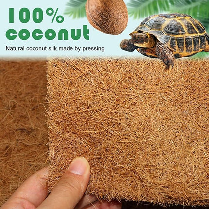 BWOGUE Reptile Carpet Natural Coconut Fiber Tortoise Lizard Mat,3 Pack Pet Terrarium Liner for Lizard Snakes Chamelon Geckos Turtle Bedding Mat Reptile Supplies