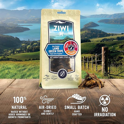 ZIWI Dog Chews and Treats – Lamb Green Tripe - All Natural, Air-Dried, Single Protein, Grain-Free, High-Value Treat, Snack, Reward 2.8 Ounce (Pack of 1)