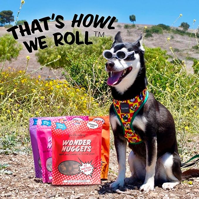 Polkadog Wonder Nuggets – Soft & Chewy Dog Treats with Sweet Potato & Beef – Healthy, Limited Ingredient Training Treats for All Dog Breeds and Ages – Natural, Made in USA – 10 oz