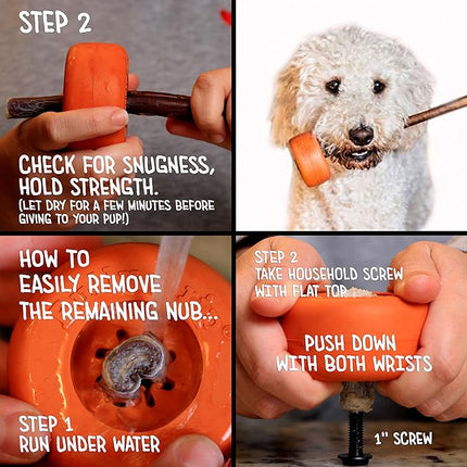 Bully Stick Holder for Dogs - Medium Size - Interactive Dog Toy, Dog Treat Holder, Slow Feeder, Treat Dispenser, Chew Toy and Dog Safety Device