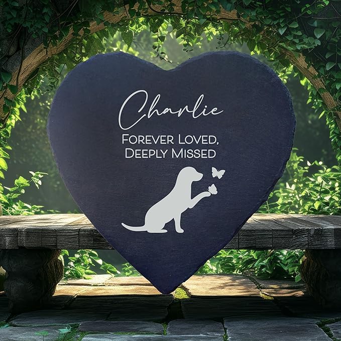 Dog Memorial Gifts for Loss of Dog, Cemetery Decorations for Grave, Pet Loss Sympathy Gift, Personalized Remembrance Garden Stone, Cat Lovers Heaven Grave Markers Bereavement Headstone (A09H)