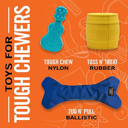 BULLYMAKE Brown Tough Chew Turkey Leg Toy for Dogs, Durable Nylon Dog Toys for Aggressive Chewers, Dental Stimulating, Tough Chew, Boredom Busting, Pet Supplies, Made in USA